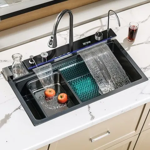 Workstation Sink with Glass Rinser
