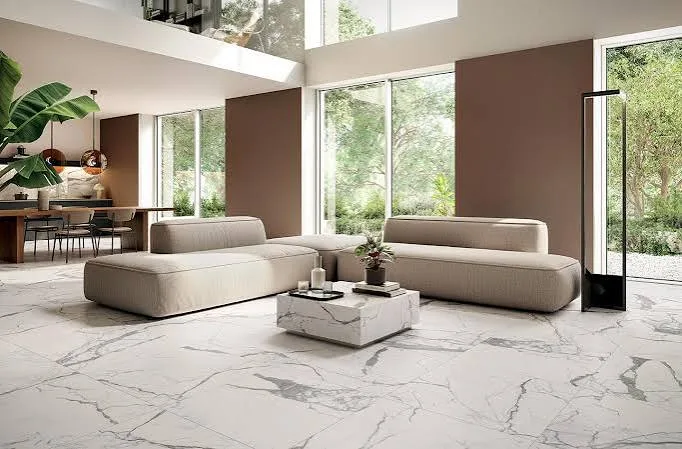 Calacatta White Marble-Look Floor