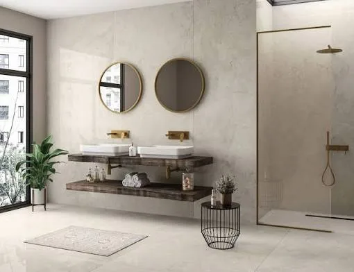 Grey Stone-Look Bath Porcelain