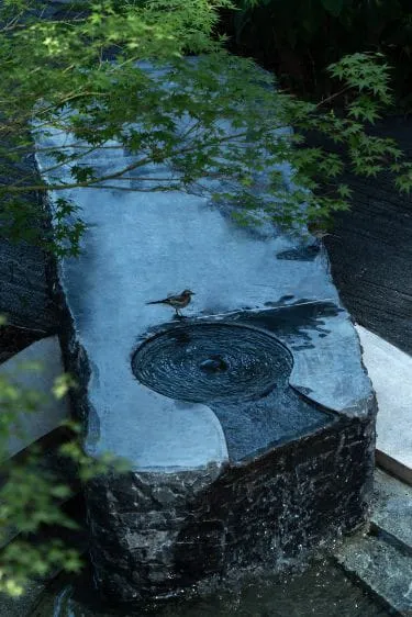 Carved Stone Water Basin