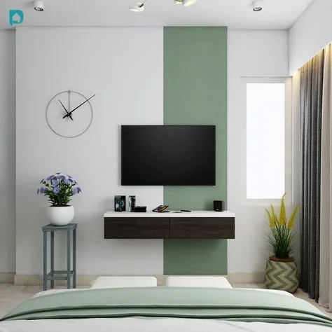 Sage Green TV Panel · Bedroom