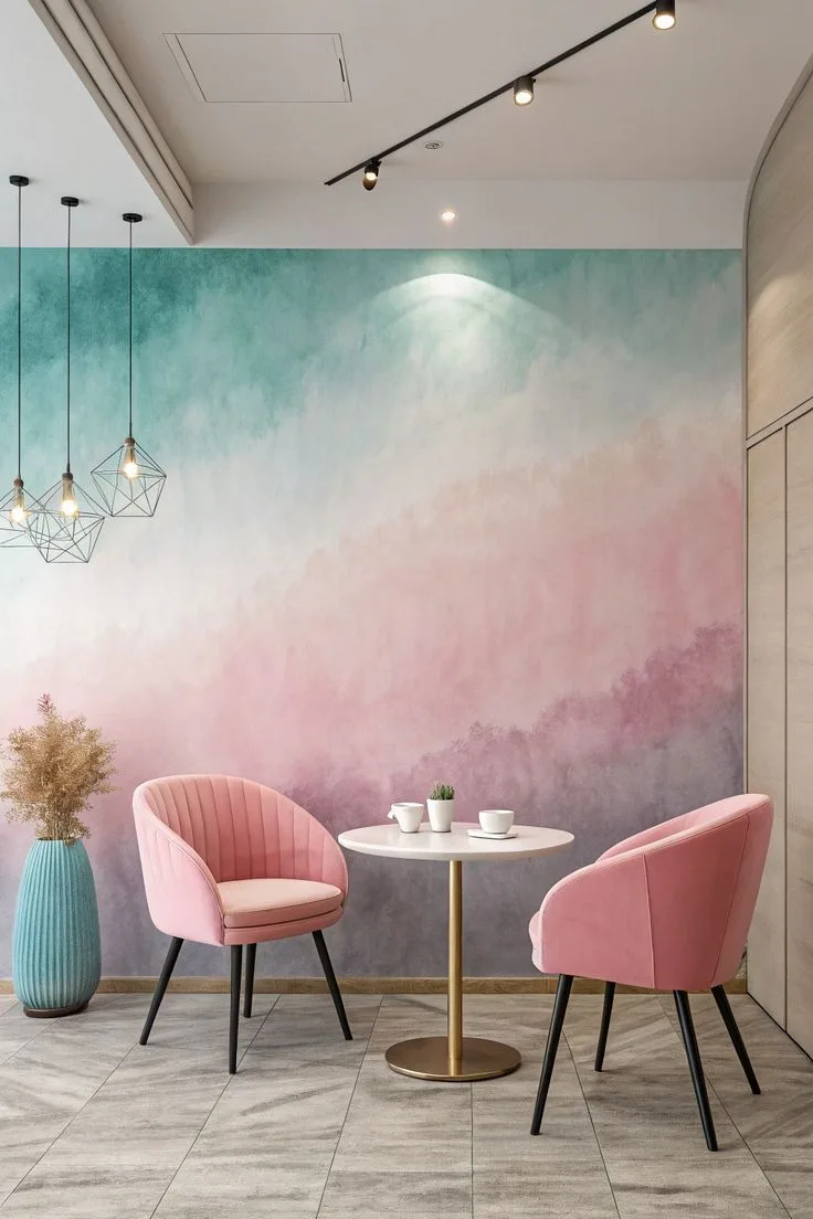 Pink Ombre · Café Wall