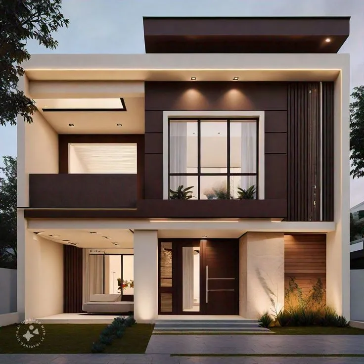Brown & White Villa · Exterior Paint