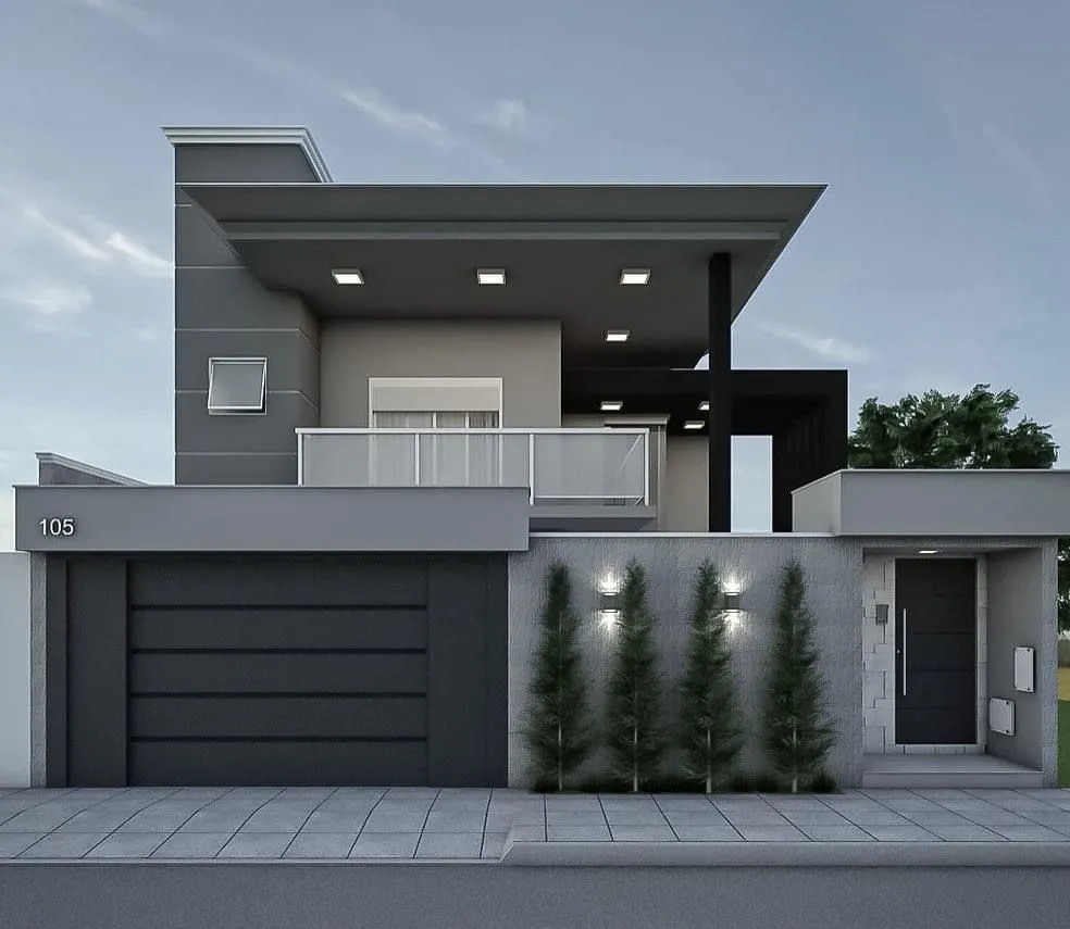 Grey Minimalist Facade · Exterior Paint